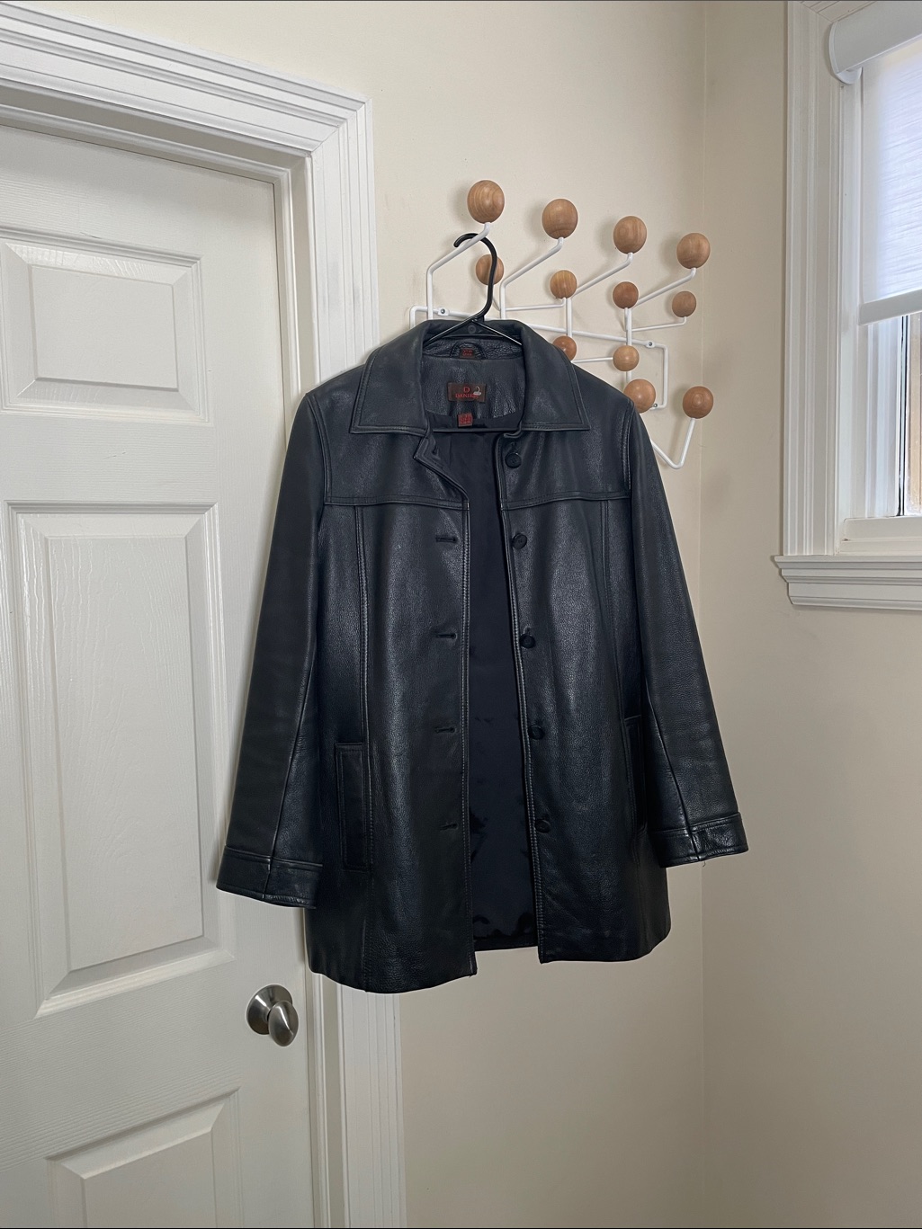 Danier - Classic Button Down Leather Jacket - Black - Xs